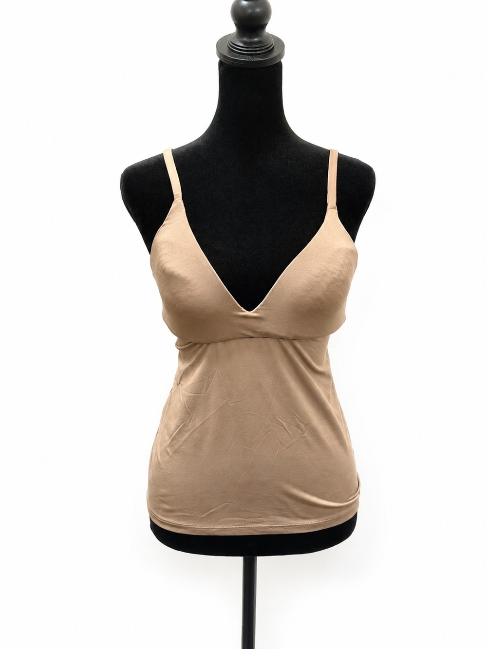Rampage Nude Beige Built-In Bra Camisole Tank Top 34C Y2K